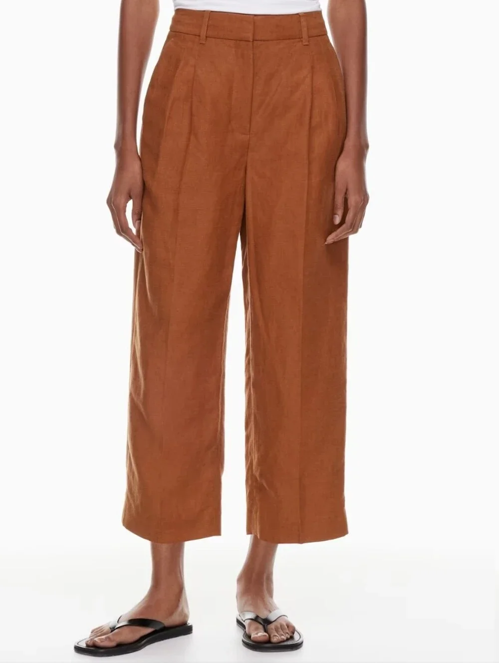 NWOT Wilfred Aritzia The Effortless Pant Cropped Cruise Linen Blend Sz 6